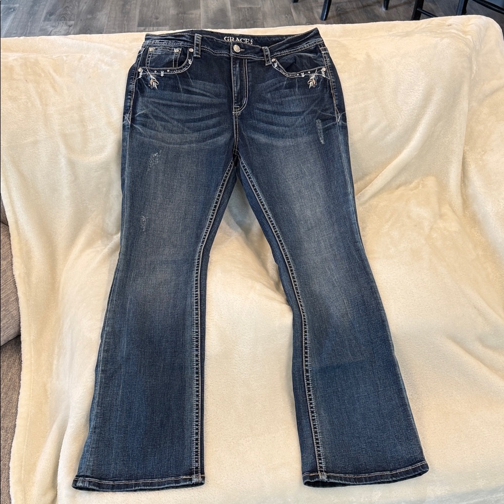 Grace Women's Dark Blue Boot Cut Jeans